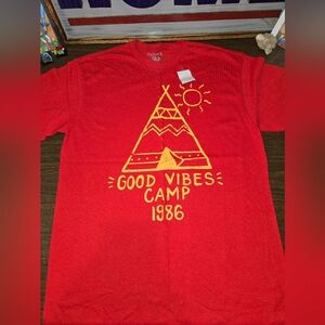 Red Tee with Camp 1986 Design
